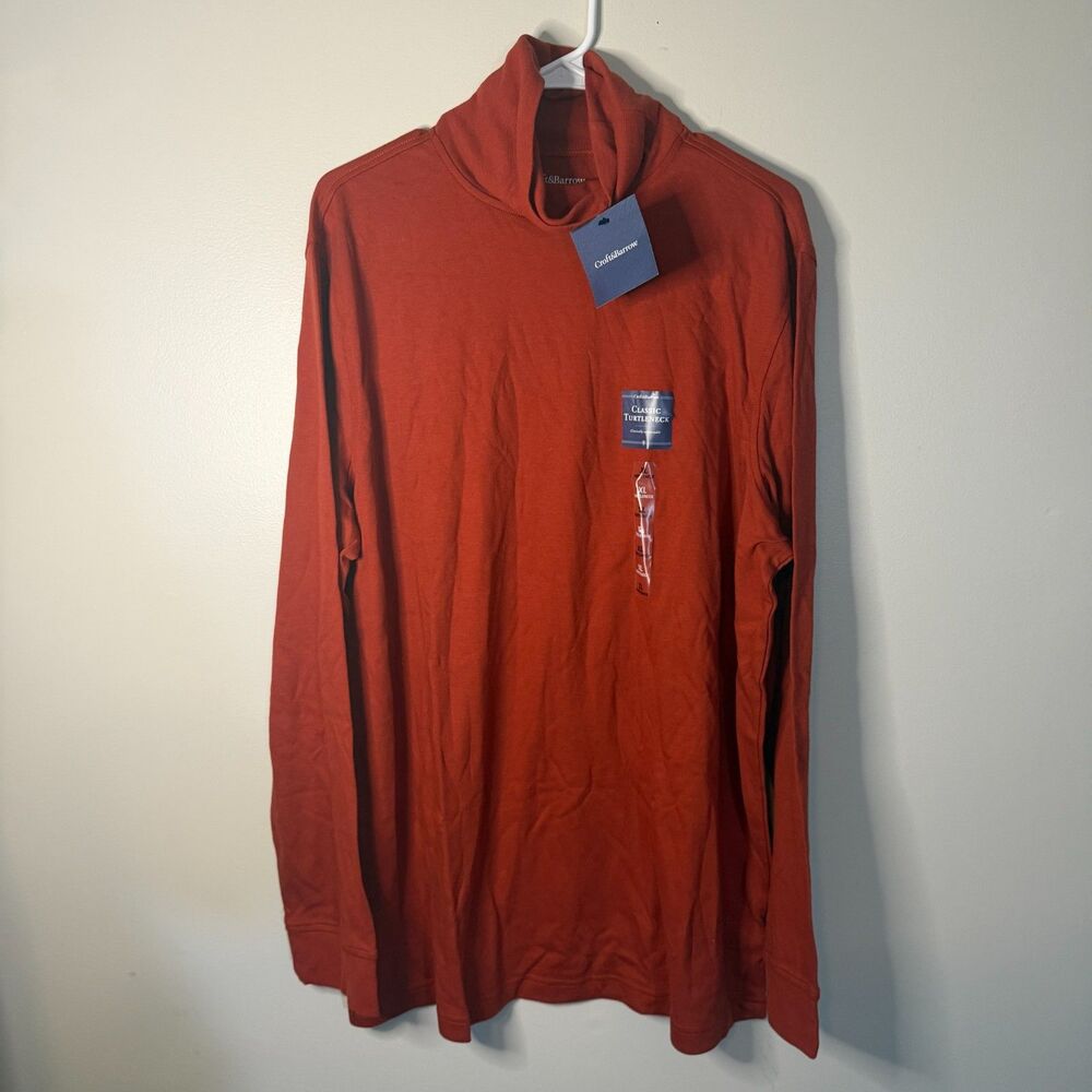 rust orange croft and barrow classic long sleeve cotton turtleneck shirt new